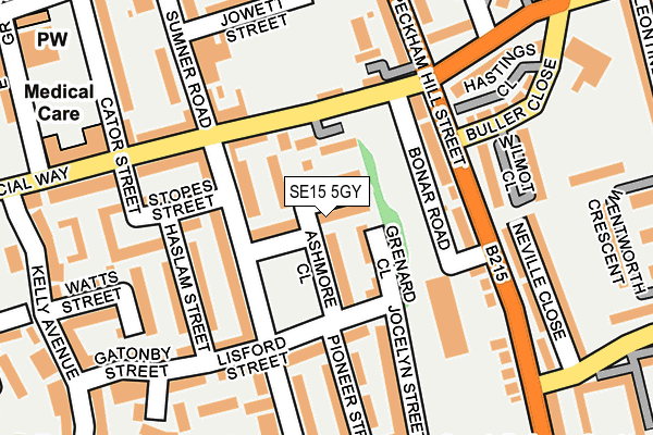 SE15 5GY map - OS OpenMap – Local (Ordnance Survey)