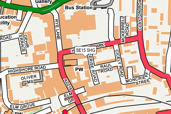 SE15 5HG map - OS OpenMap – Local (Ordnance Survey)