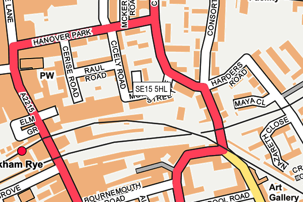 SE15 5HL map - OS OpenMap – Local (Ordnance Survey)