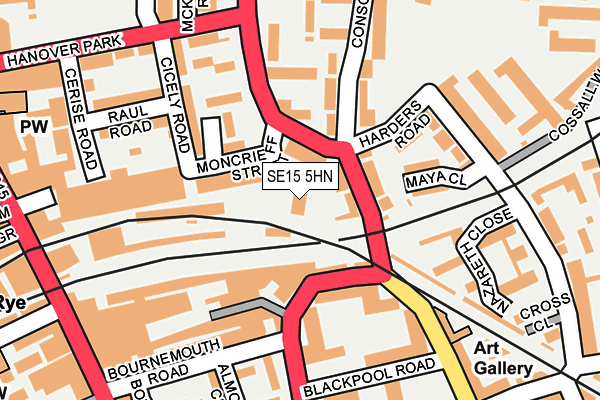 SE15 5HN map - OS OpenMap – Local (Ordnance Survey)