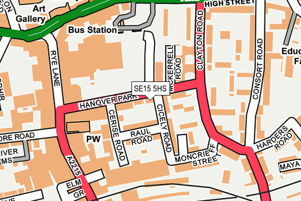 SE15 5HS map - OS OpenMap – Local (Ordnance Survey)