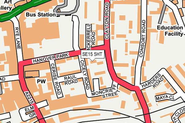 SE15 5HT map - OS OpenMap – Local (Ordnance Survey)