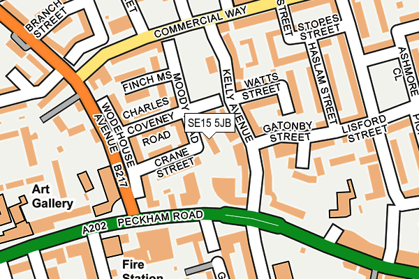 SE15 5JB map - OS OpenMap – Local (Ordnance Survey)