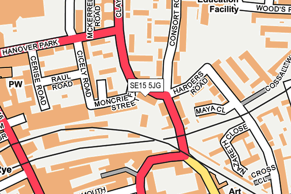 SE15 5JG map - OS OpenMap – Local (Ordnance Survey)