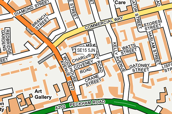 SE15 5JN map - OS OpenMap – Local (Ordnance Survey)