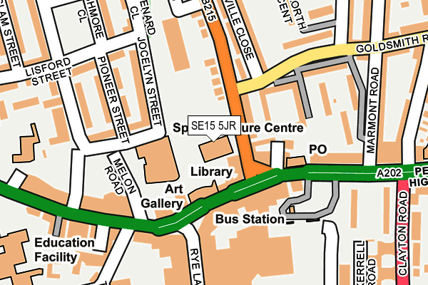 SE15 5JR map - OS OpenMap – Local (Ordnance Survey)