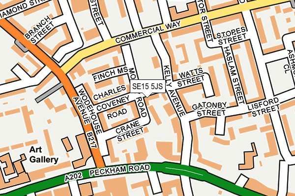 SE15 5JS map - OS OpenMap – Local (Ordnance Survey)