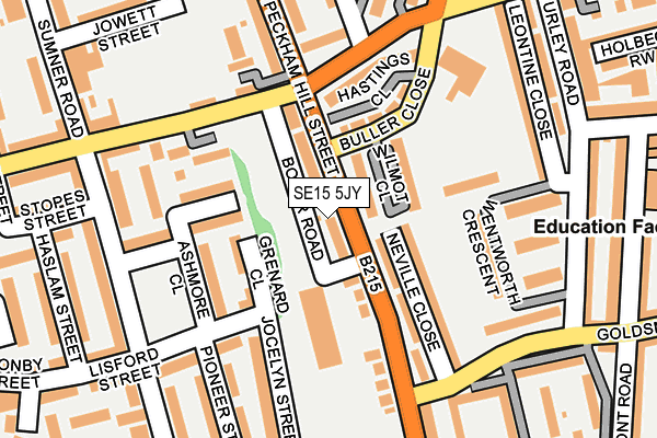 SE15 5JY map - OS OpenMap – Local (Ordnance Survey)