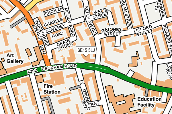 SE15 5LJ map - OS OpenMap – Local (Ordnance Survey)
