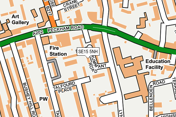 SE15 5NH map - OS OpenMap – Local (Ordnance Survey)