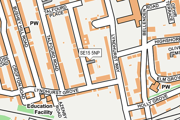 SE15 5NP map - OS OpenMap – Local (Ordnance Survey)