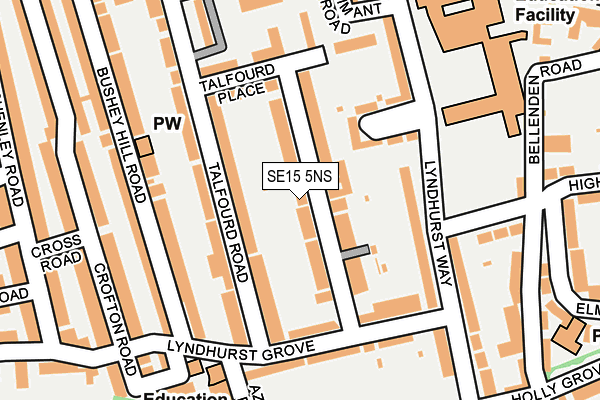 SE15 5NS map - OS OpenMap – Local (Ordnance Survey)