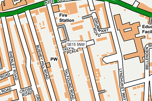SE15 5NW map - OS OpenMap – Local (Ordnance Survey)