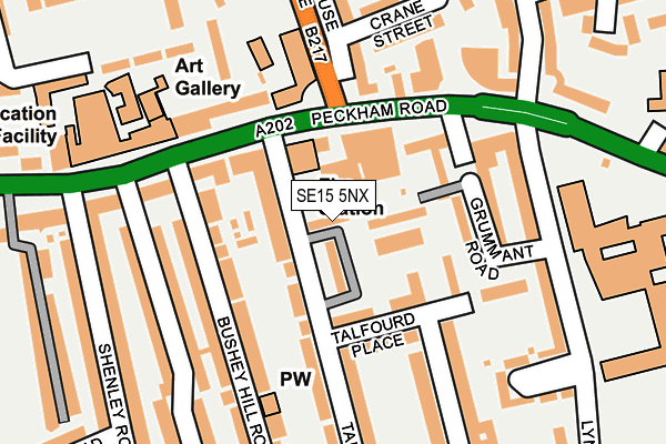 SE15 5NX map - OS OpenMap – Local (Ordnance Survey)