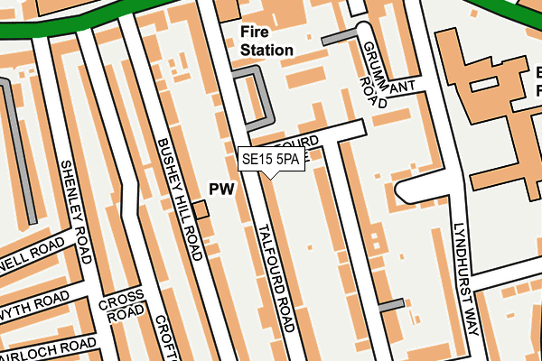 SE15 5PA map - OS OpenMap – Local (Ordnance Survey)
