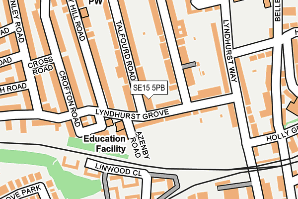 SE15 5PB map - OS OpenMap – Local (Ordnance Survey)
