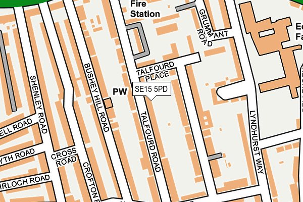 SE15 5PD map - OS OpenMap – Local (Ordnance Survey)
