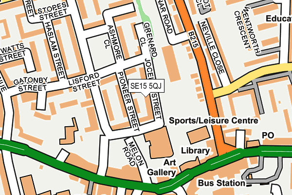 SE15 5QJ map - OS OpenMap – Local (Ordnance Survey)
