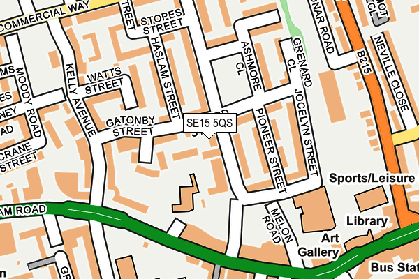 SE15 5QS map - OS OpenMap – Local (Ordnance Survey)