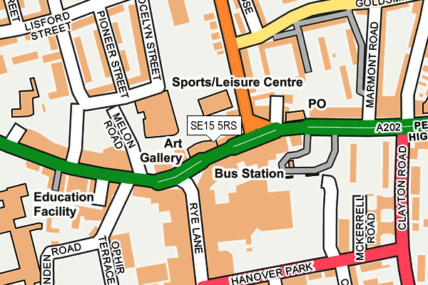SE15 5RS map - OS OpenMap – Local (Ordnance Survey)