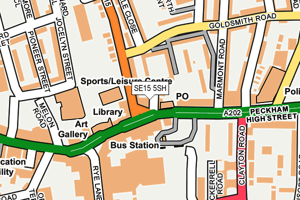 SE15 5SH map - OS OpenMap – Local (Ordnance Survey)