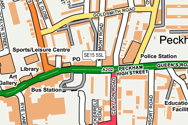 SE15 5SL map - OS OpenMap – Local (Ordnance Survey)