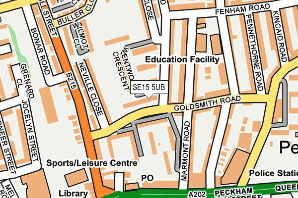 SE15 5UB map - OS OpenMap – Local (Ordnance Survey)