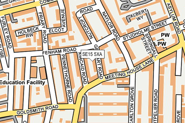 SE15 5XA map - OS OpenMap – Local (Ordnance Survey)