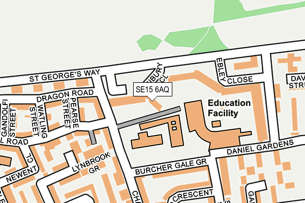 SE15 6AQ map - OS OpenMap – Local (Ordnance Survey)