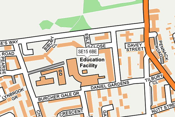 SE15 6BE map - OS OpenMap – Local (Ordnance Survey)