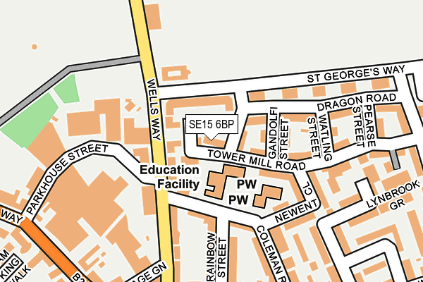 SE15 6BP map - OS OpenMap – Local (Ordnance Survey)