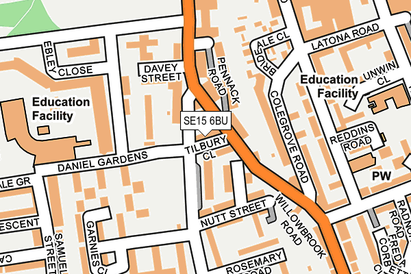 SE15 6BU map - OS OpenMap – Local (Ordnance Survey)