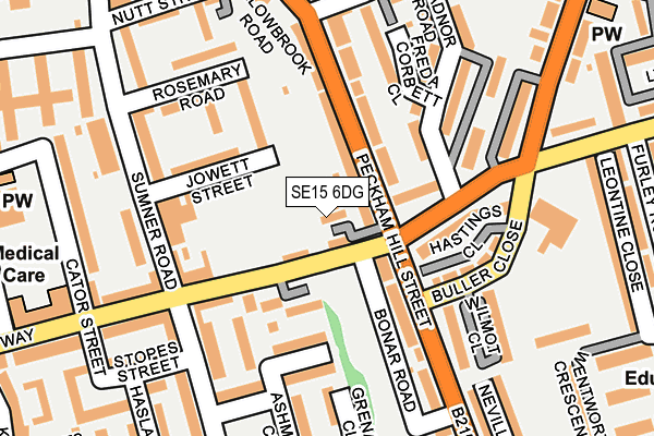 SE15 6DG map - OS OpenMap – Local (Ordnance Survey)