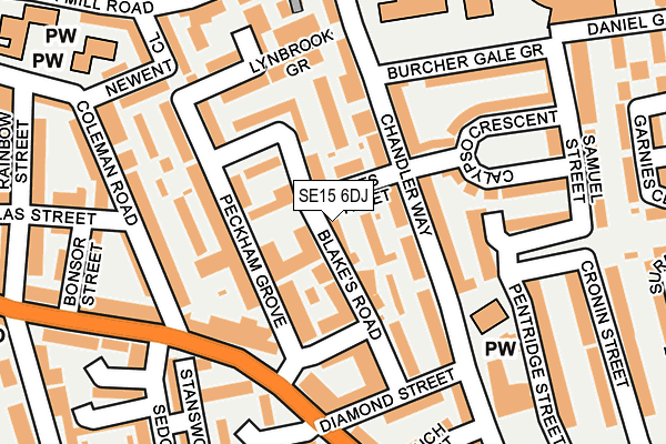 SE15 6DJ map - OS OpenMap – Local (Ordnance Survey)