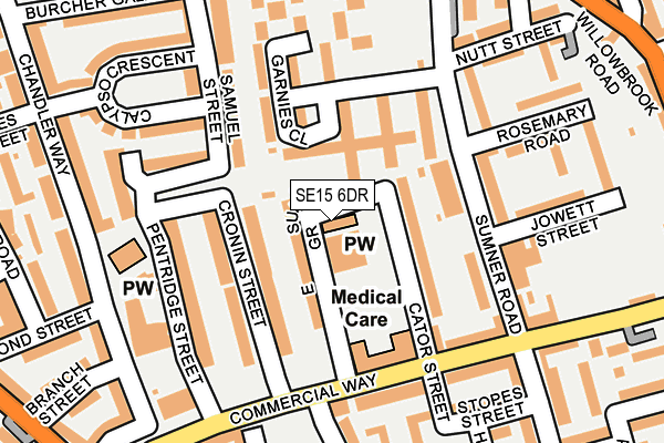 SE15 6DR map - OS OpenMap – Local (Ordnance Survey)
