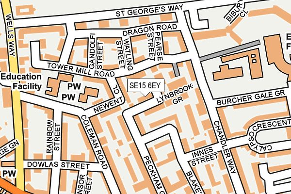 SE15 6EY map - OS OpenMap – Local (Ordnance Survey)