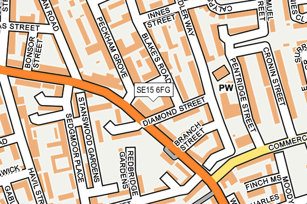 SE15 6FG map - OS OpenMap – Local (Ordnance Survey)