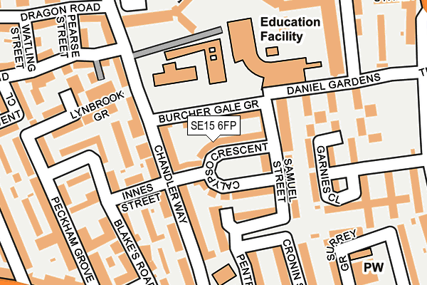 SE15 6FP map - OS OpenMap – Local (Ordnance Survey)