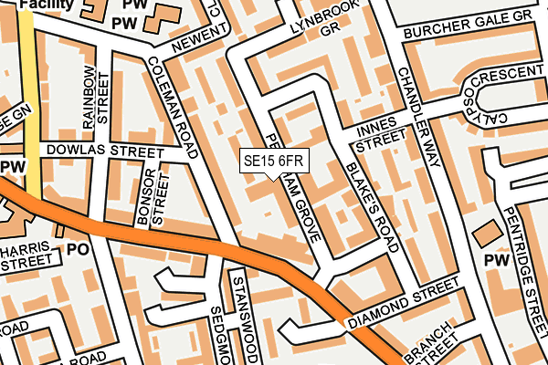 SE15 6FR map - OS OpenMap – Local (Ordnance Survey)