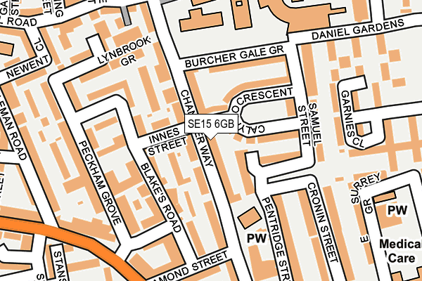 SE15 6GB map - OS OpenMap – Local (Ordnance Survey)