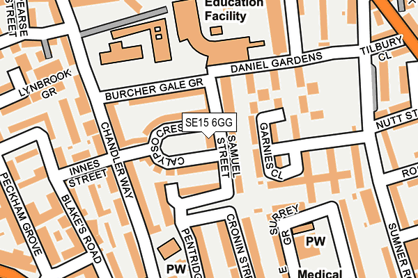 SE15 6GG map - OS OpenMap – Local (Ordnance Survey)