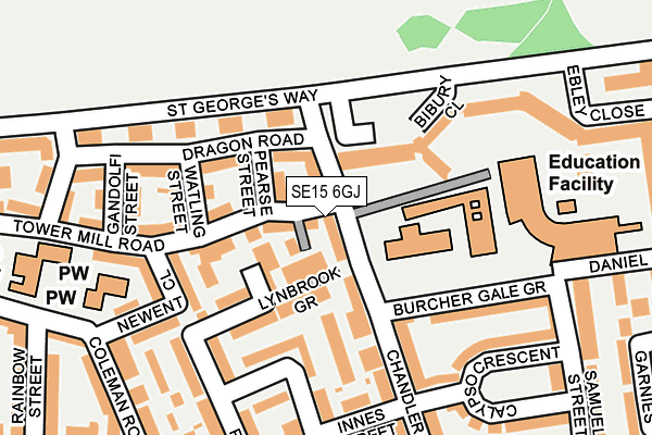 SE15 6GJ map - OS OpenMap – Local (Ordnance Survey)