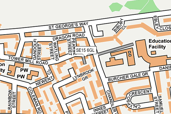 SE15 6GL map - OS OpenMap – Local (Ordnance Survey)