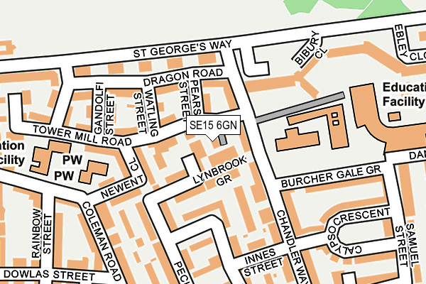 SE15 6GN map - OS OpenMap – Local (Ordnance Survey)