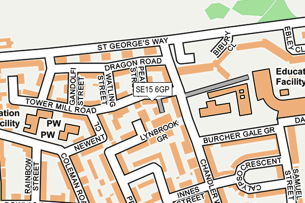 SE15 6GP map - OS OpenMap – Local (Ordnance Survey)