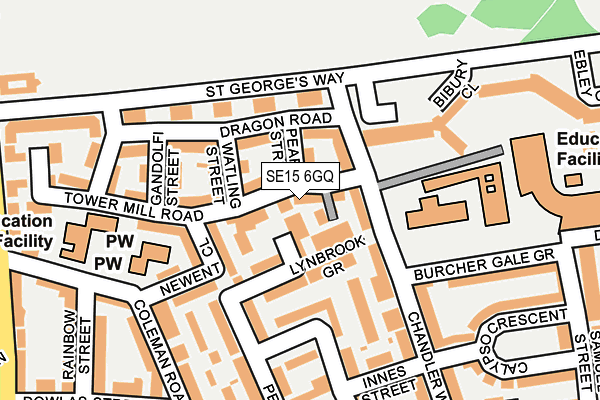 SE15 6GQ map - OS OpenMap – Local (Ordnance Survey)