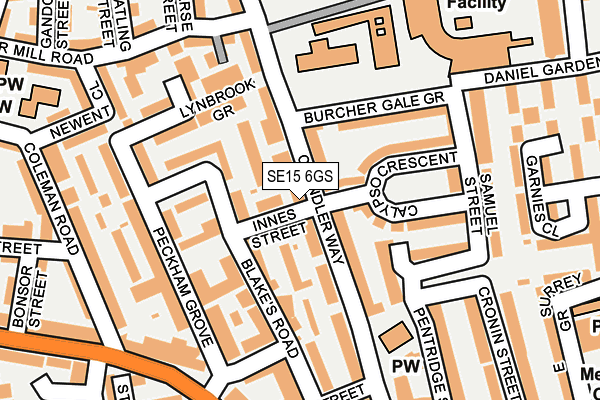SE15 6GS map - OS OpenMap – Local (Ordnance Survey)