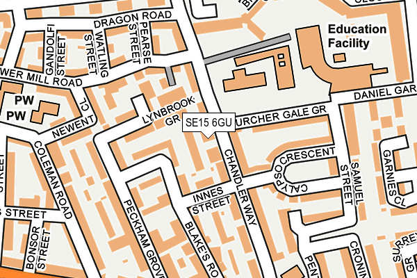 SE15 6GU map - OS OpenMap – Local (Ordnance Survey)