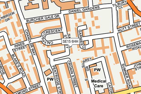 SE15 6HH map - OS OpenMap – Local (Ordnance Survey)