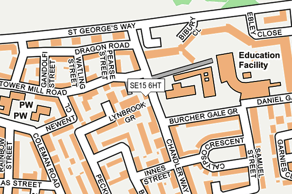 SE15 6HT map - OS OpenMap – Local (Ordnance Survey)